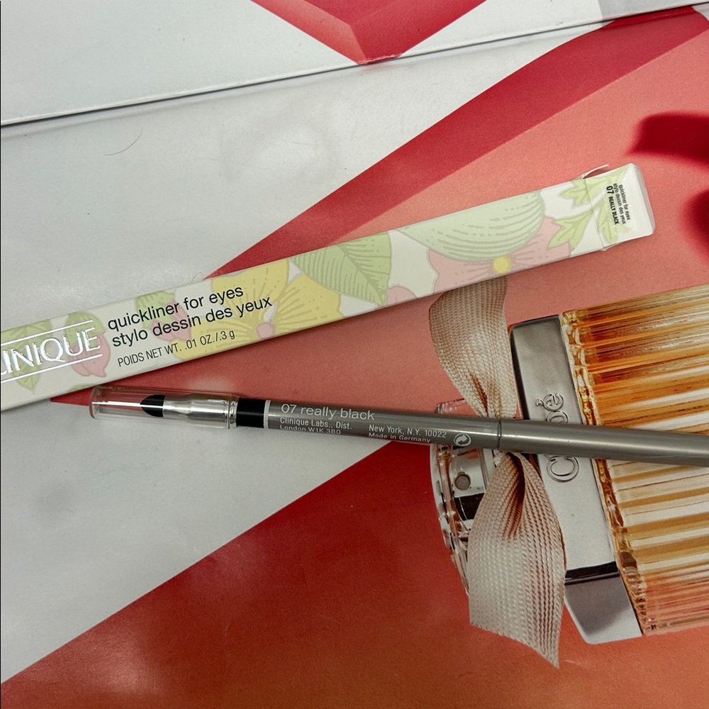 Clinique Quickliner For Eyes Eyeliner w/ Smudger ~07 Really Black~ Full Size
